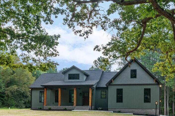 Craftsman-style custom home with cedar accents